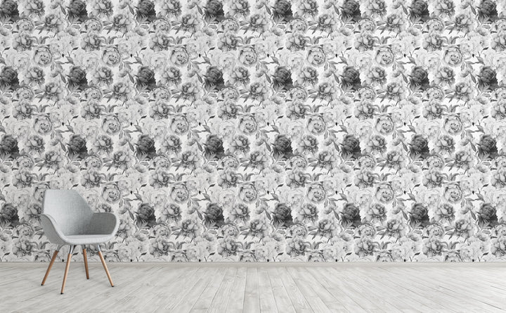 Clara Black & White Wallpaper Pattern by Walls Need Love