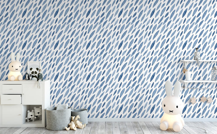 Indigo Pedals wallpaper in a kids room | Walls Need Love