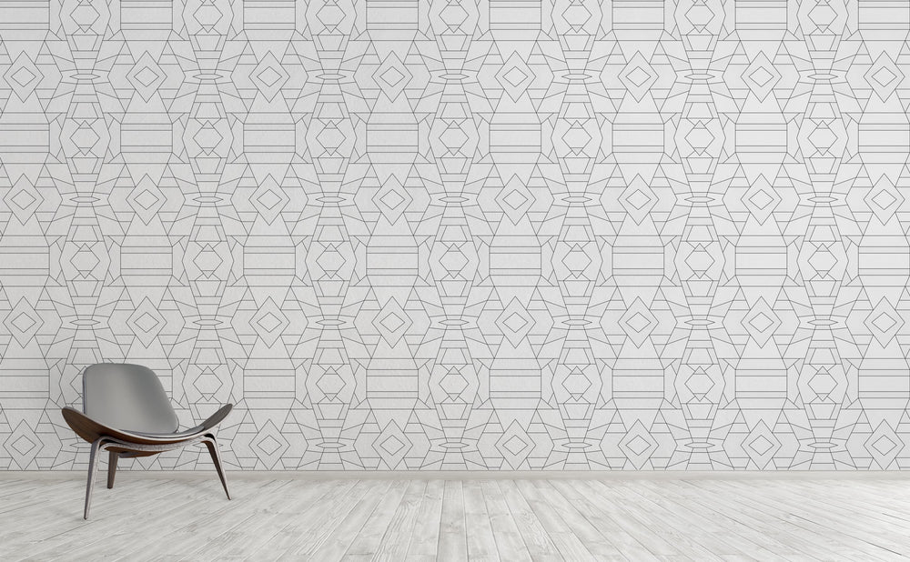 Geo White Wallpaper Pattern by Walls Need Love
