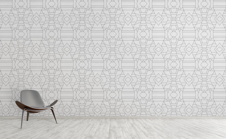 Geo White Wallpaper Pattern by Walls Need Love