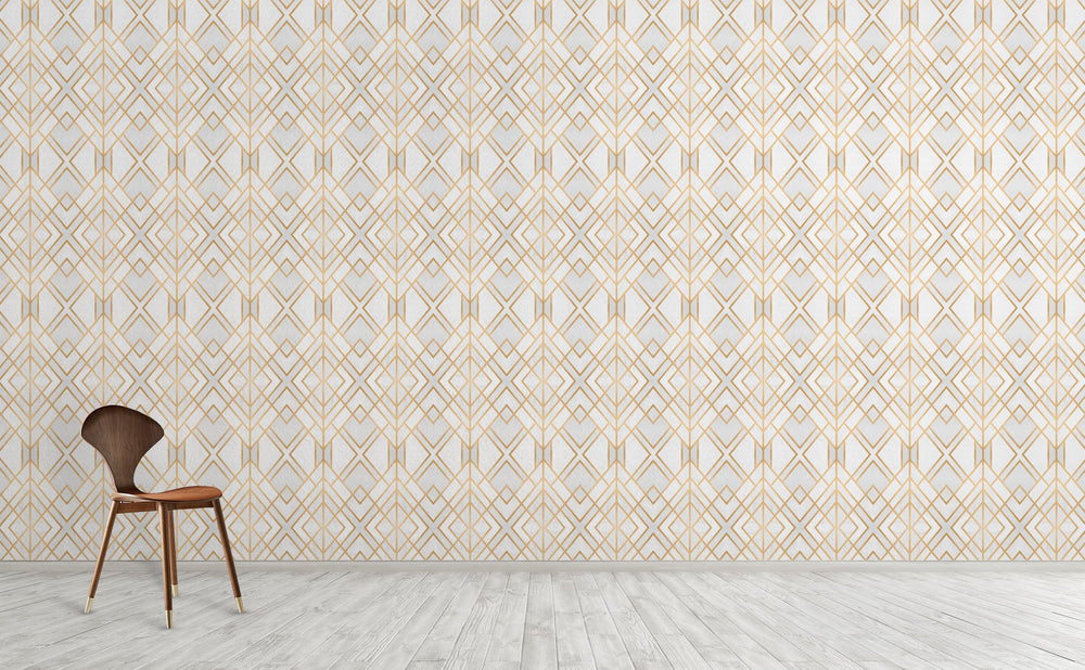 Golden Geo Wallpaper Pattern by Walls Need Love