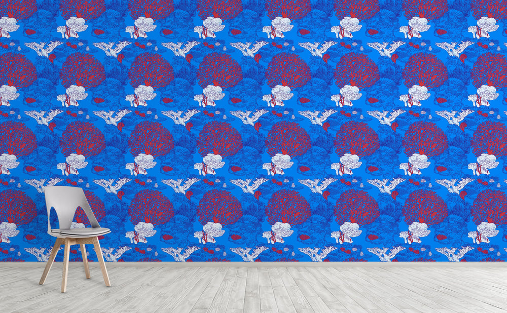 Coral Reef wallpaper on an interior wall | Walls Need Love