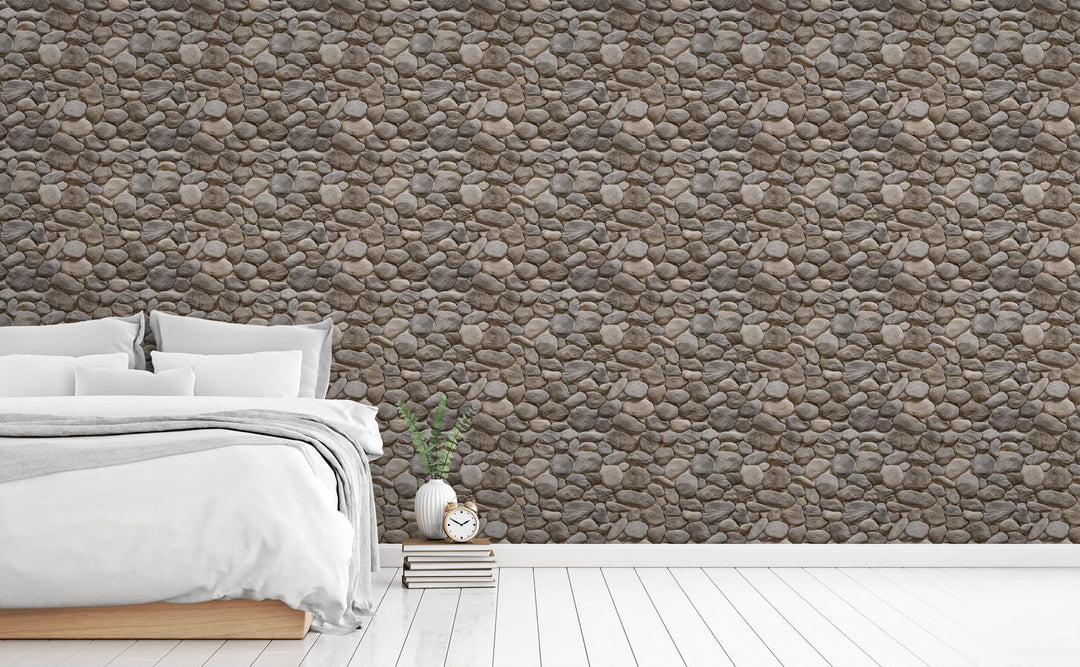 3D Stone Pattern wallpaper in a bedroom | Walls Need Love