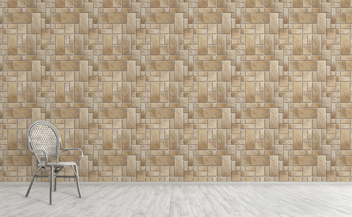 Stone Pattern II wallpaper on an interior wall | Walls Need Love