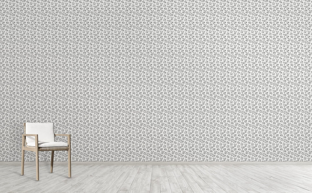 Black Leaves wallpaper on an interior wall | Walls Need Love