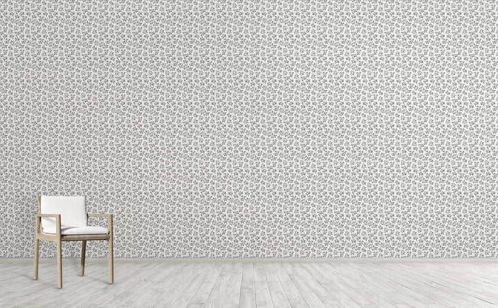 Black Leaves wallpaper on an interior wall | Walls Need Love