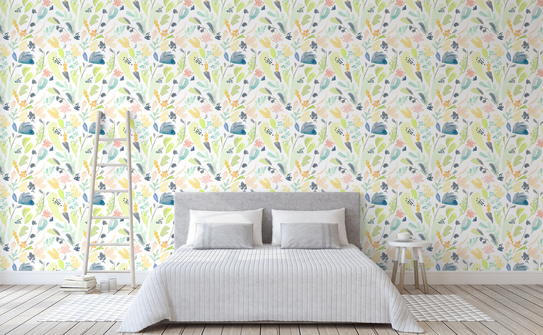 Pastel Flowers wallpaper in a bedroom | Walls Need Love