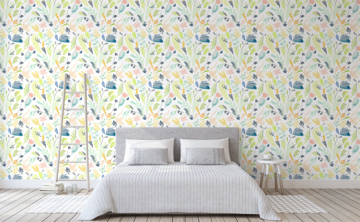 Pastel Flowers wallpaper in a bedroom | Walls Need Love