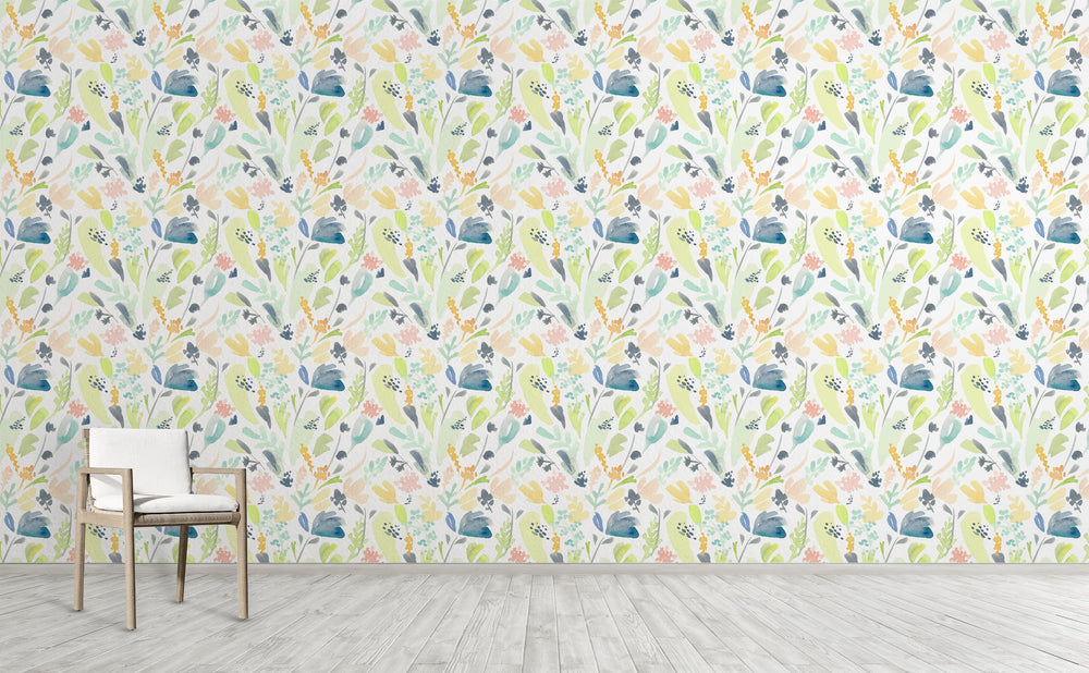 Pastel Flowers Wallpaper Pattern by Walls Need Love
