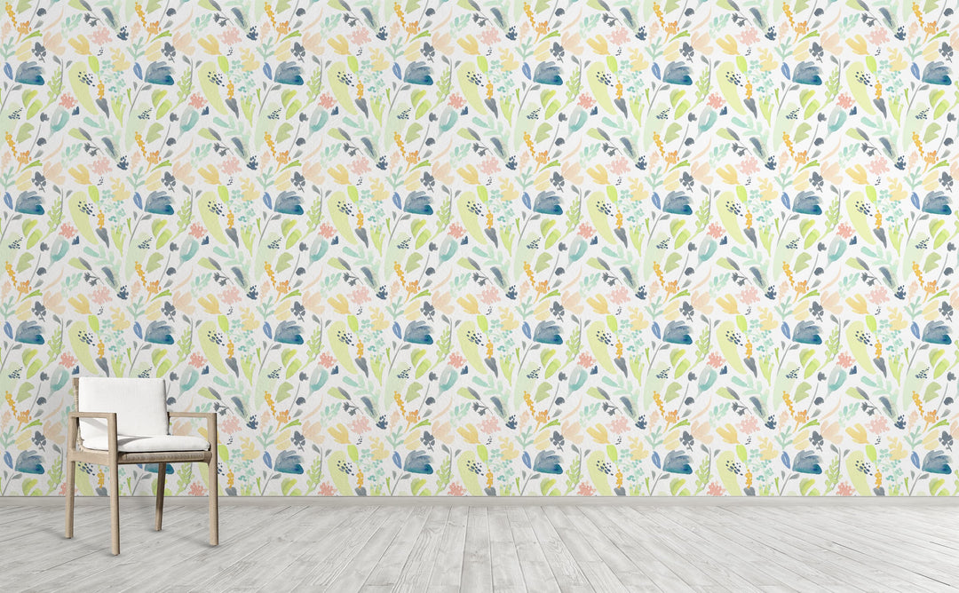 Pastel Flowers Wallpaper Pattern by Walls Need Love