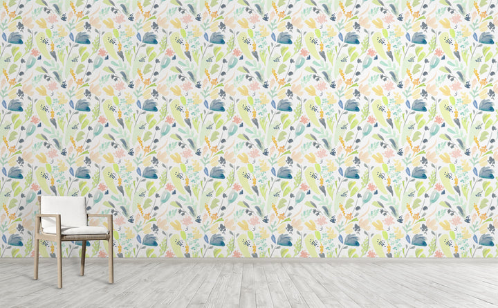 Pastel Flowers Wallpaper Pattern by Walls Need Love