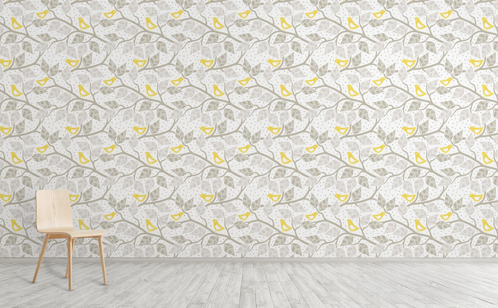 Modern Birds Wallpaper Pattern by Walls Need Love
