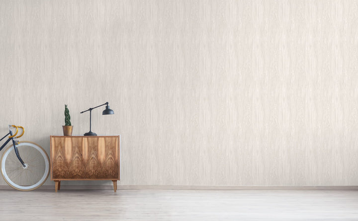 Faux White Wood Grain wallpaper in a hallway | Walls Need Love