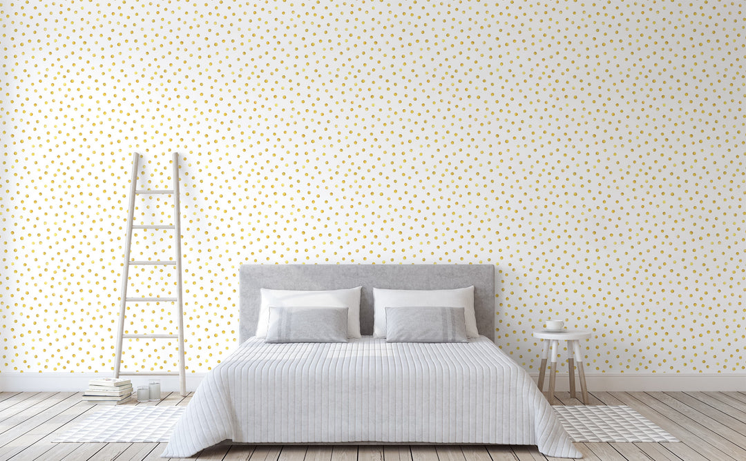 Goldidots wallpaper in a bedroom | Walls Need Love