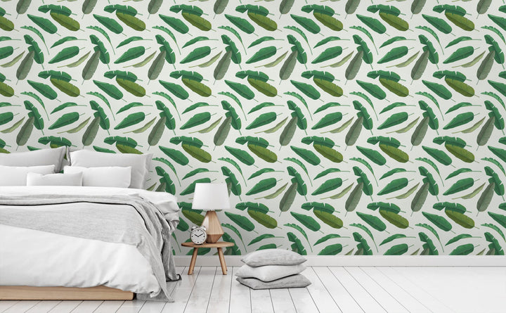 Banana Leaf wallpaper in a bedroom | Walls Need Love