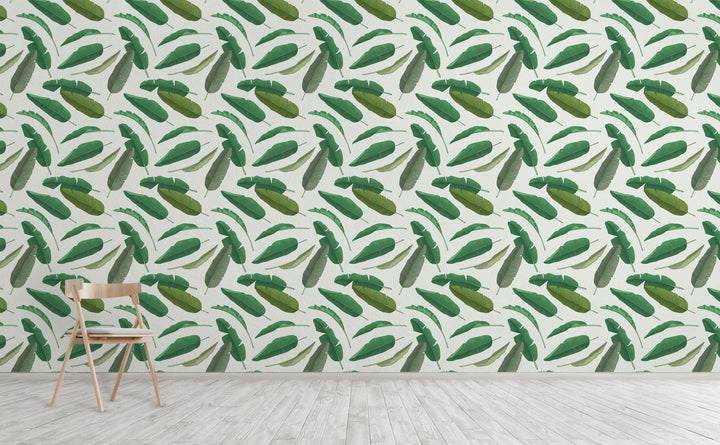 Banana Leaf wallpaper on an interior wall | Walls Need Love