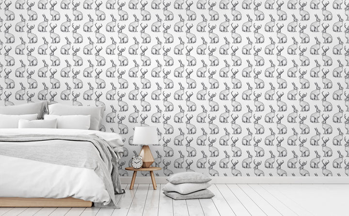 The Legend of the Jackalope wallpaper in a bedroom | Walls Need Love