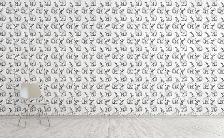 The Legend of the Jackalope wallpaper on an interior wall | Walls Need Love
