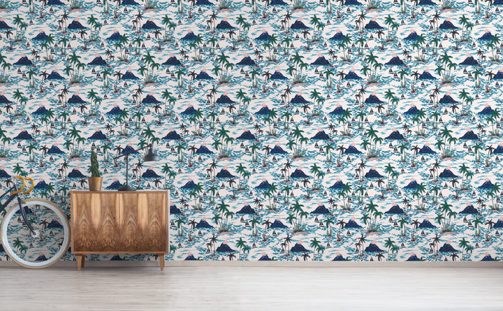 Swiss Family Robinson wallpaper in a hallway | Walls Need Love