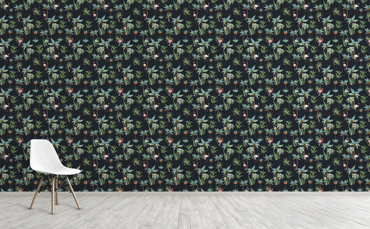 King Flamingo Wallpaper Pattern by Walls Need Love