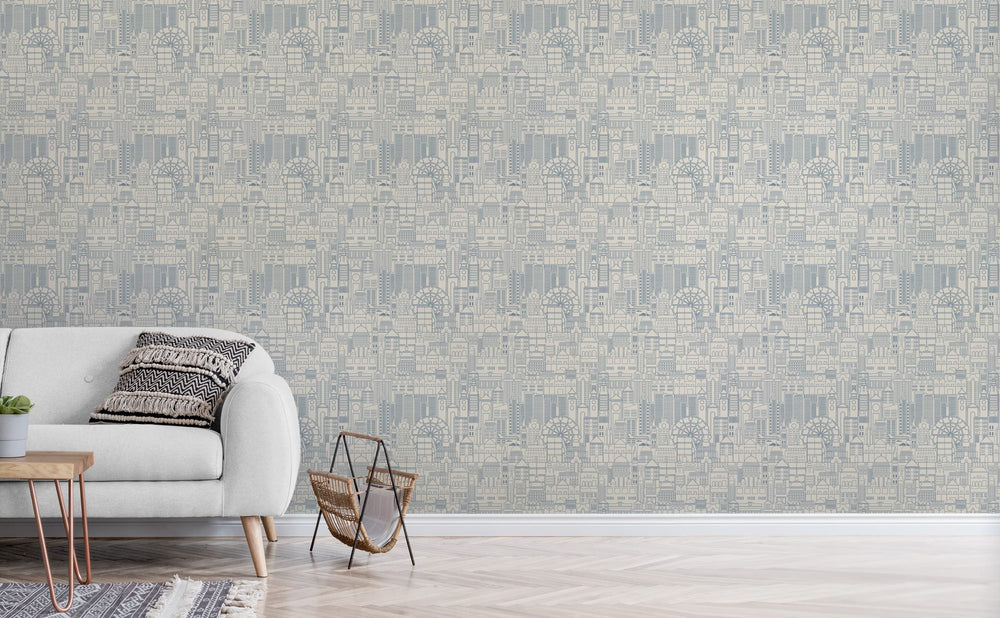 London Town wallpaper in a living room | Walls Need Love