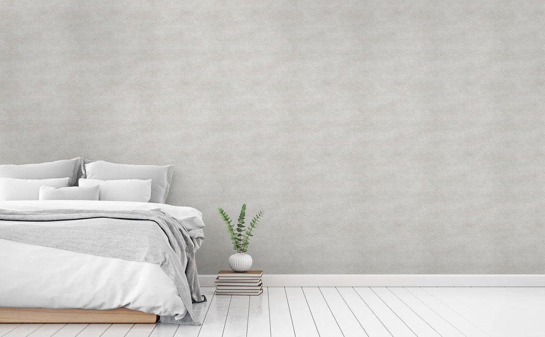 Fine Grey Chevron wallpaper in a bedroom | Walls Need Love