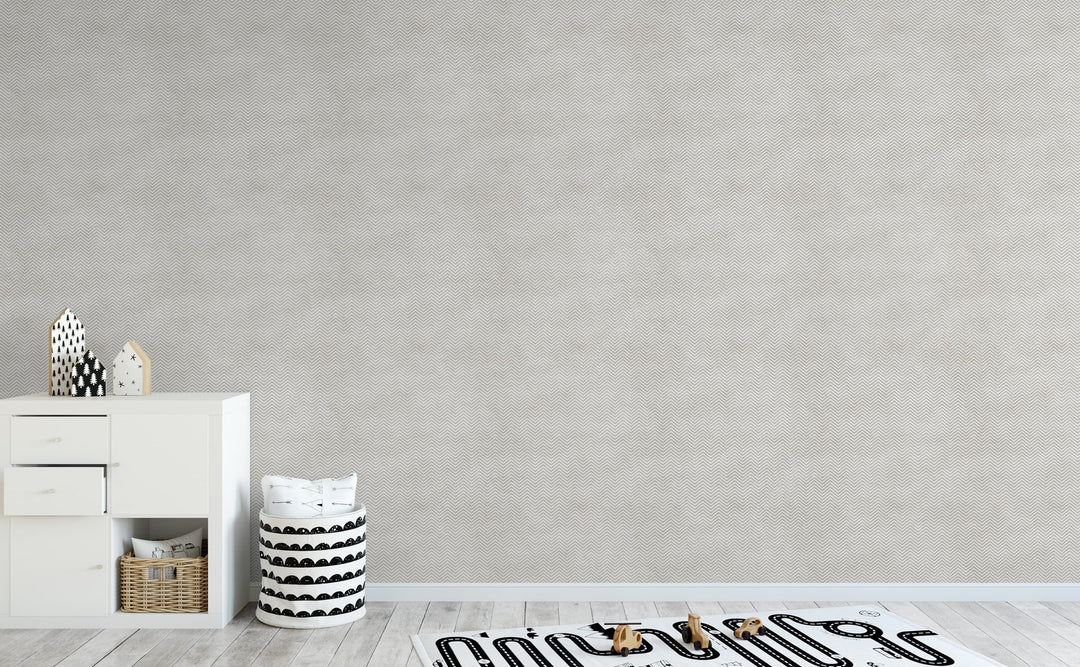 Fine Grey Chevron wallpaper in a kids room | Walls Need Love