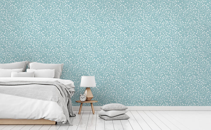 Budding Trees wallpaper in a bedroom | Walls Need Love