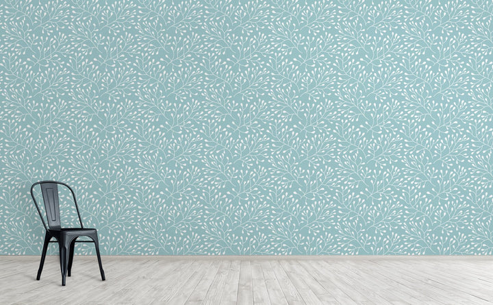 Budding Trees wallpaper on an interior wall | Walls Need Love