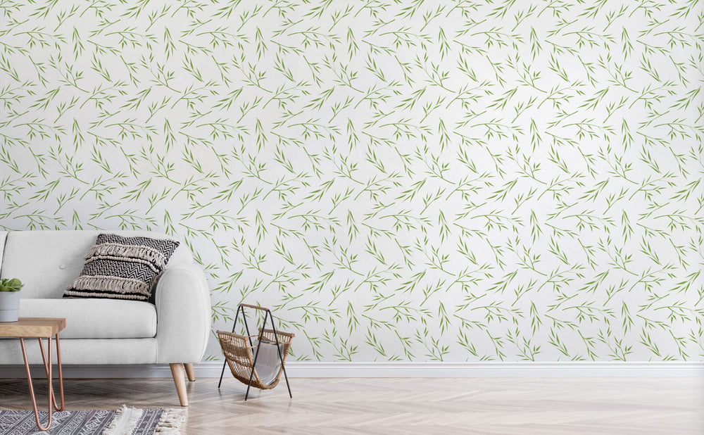 Tranquility Garden wallpaper in a living room | Walls Need Love