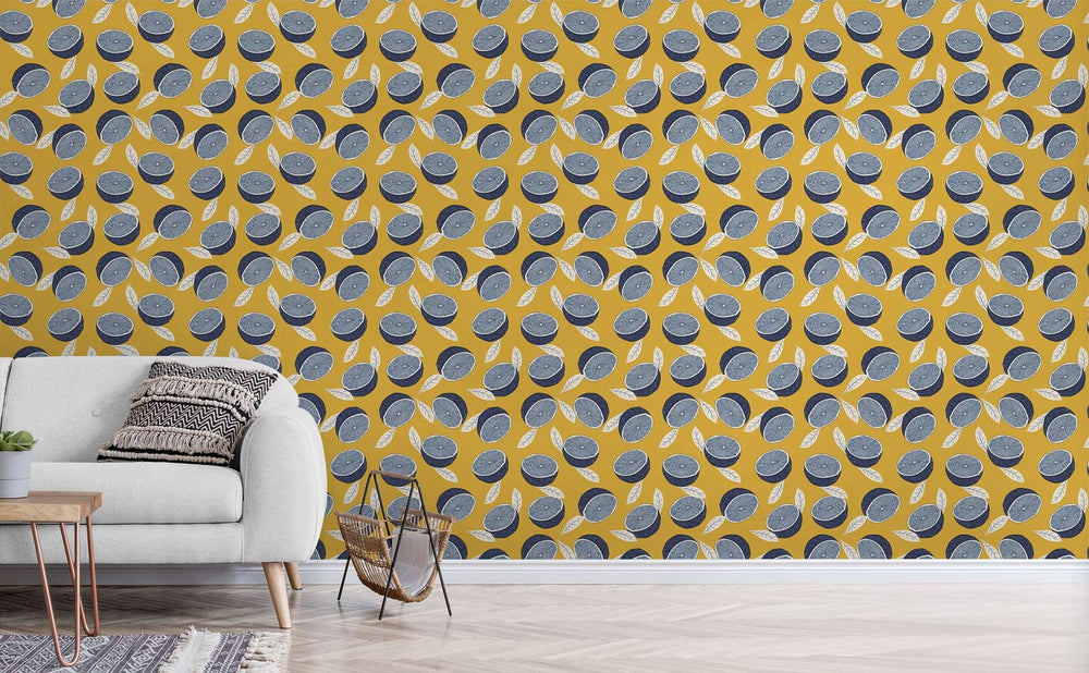 Main Squeeze wallpaper in a living room | Walls Need Love