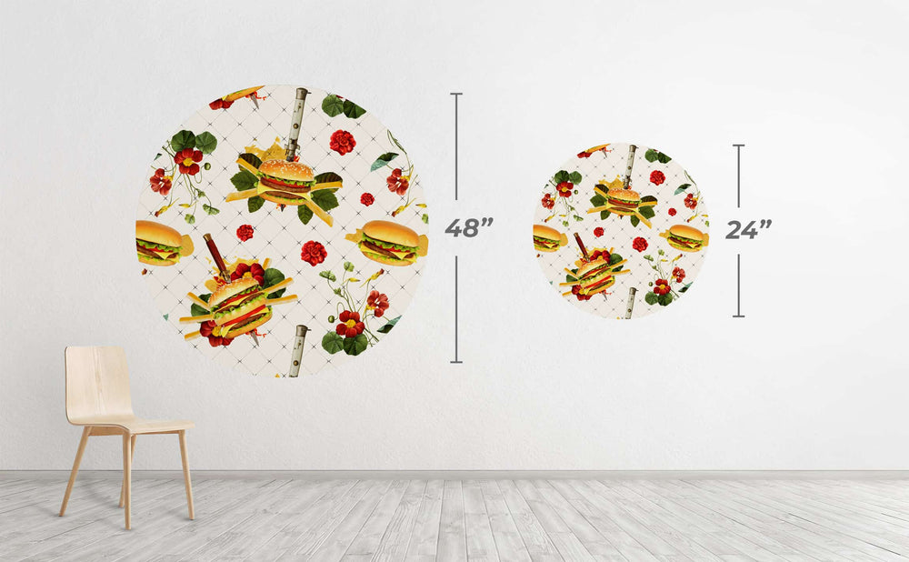 Cheeseburgers in Gangsta's Paradise Circle Wall Decal by Walls Need Love®