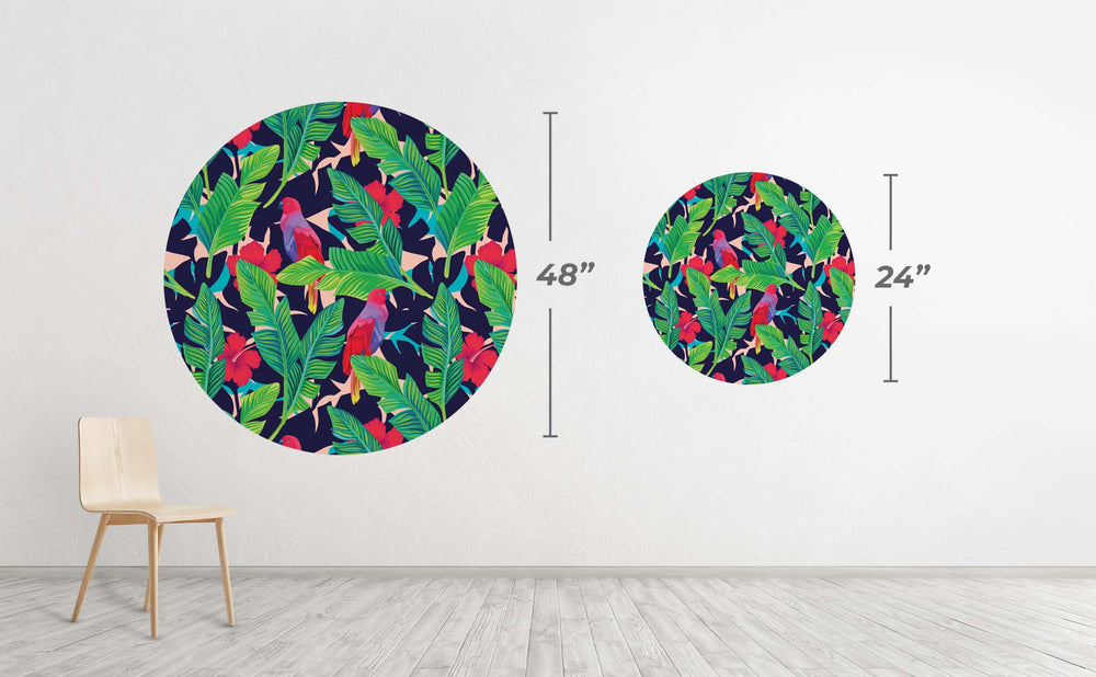 Hidden Parrots Circle Wall Decal by Walls Need Love┬«