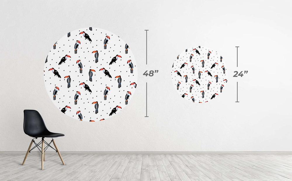 Too Many Toucans Circle Wall Decal by Walls Need Love┬«