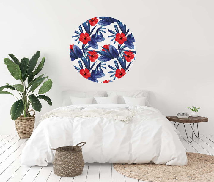 Hibiscus Circle Wall Decal by Walls Need Love┬«