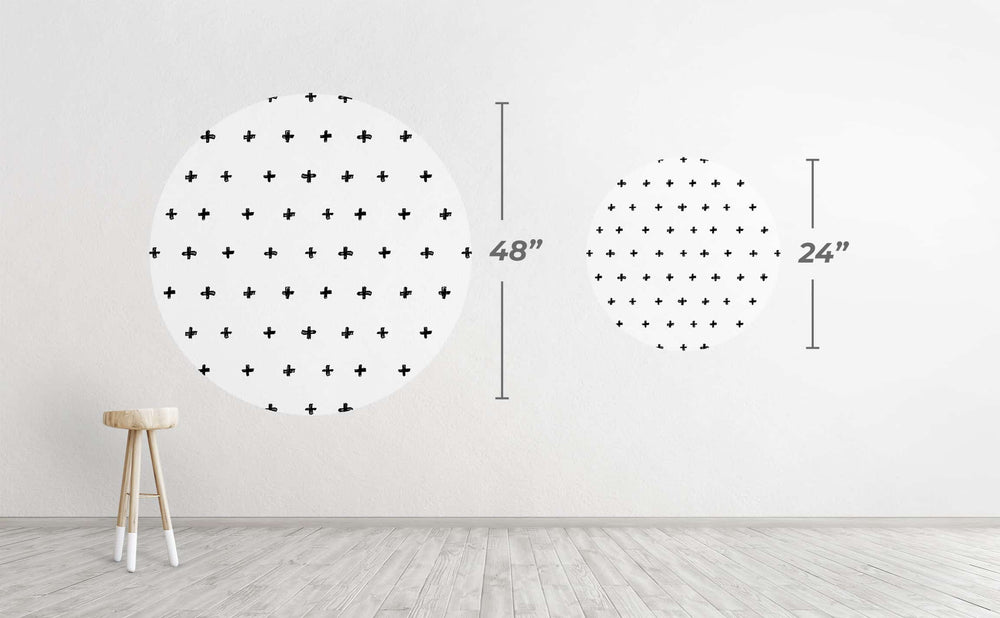 Inked Swiss Cross Circle Wall Decal by Walls Need Love┬«