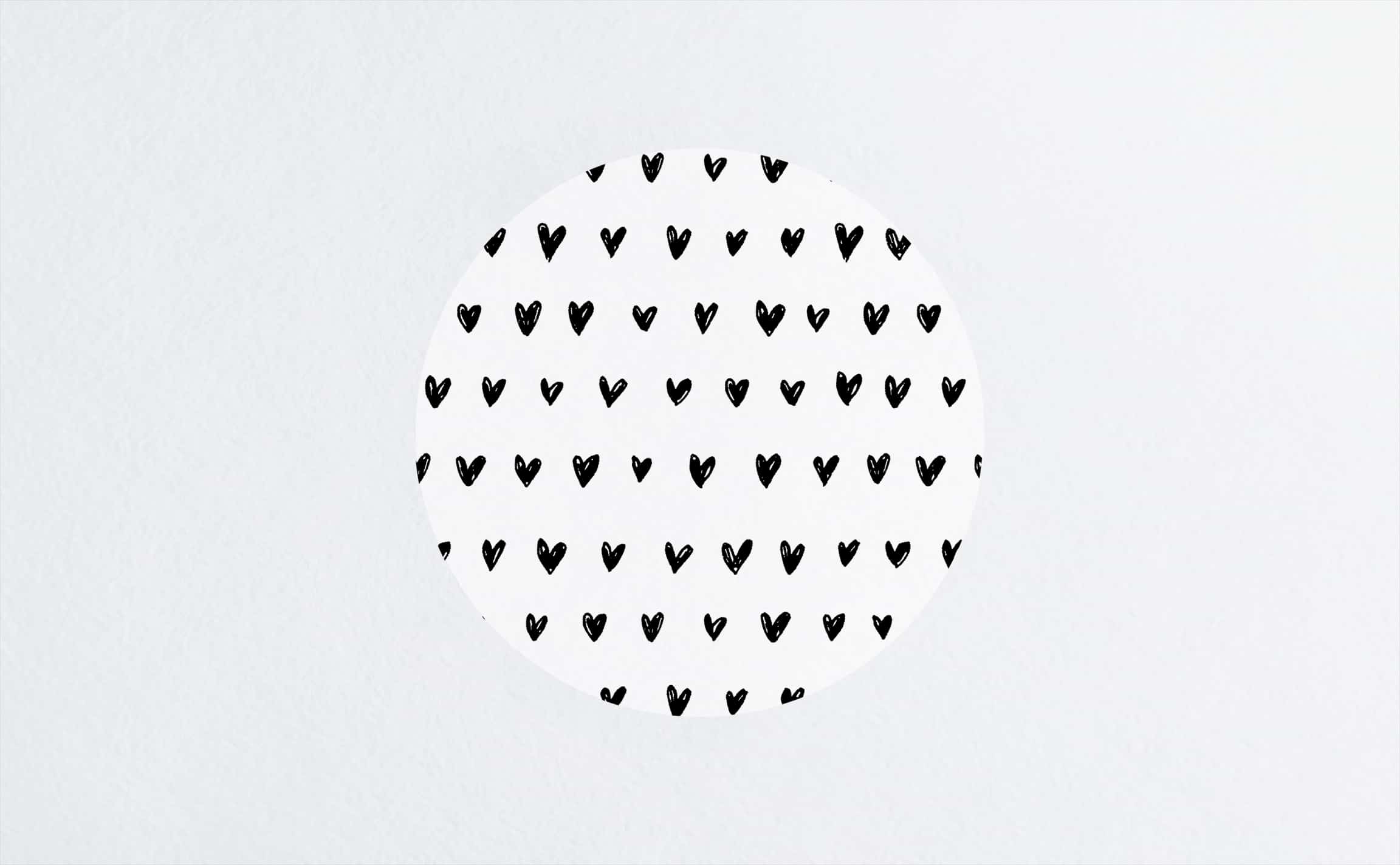 Inked Hearts Circle Wall Decal by Walls Need Love┬«