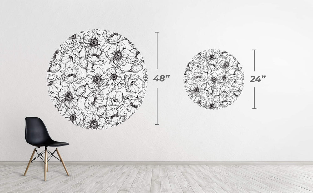 Flower Power Circle Wall Decal by Walls Need Love┬«