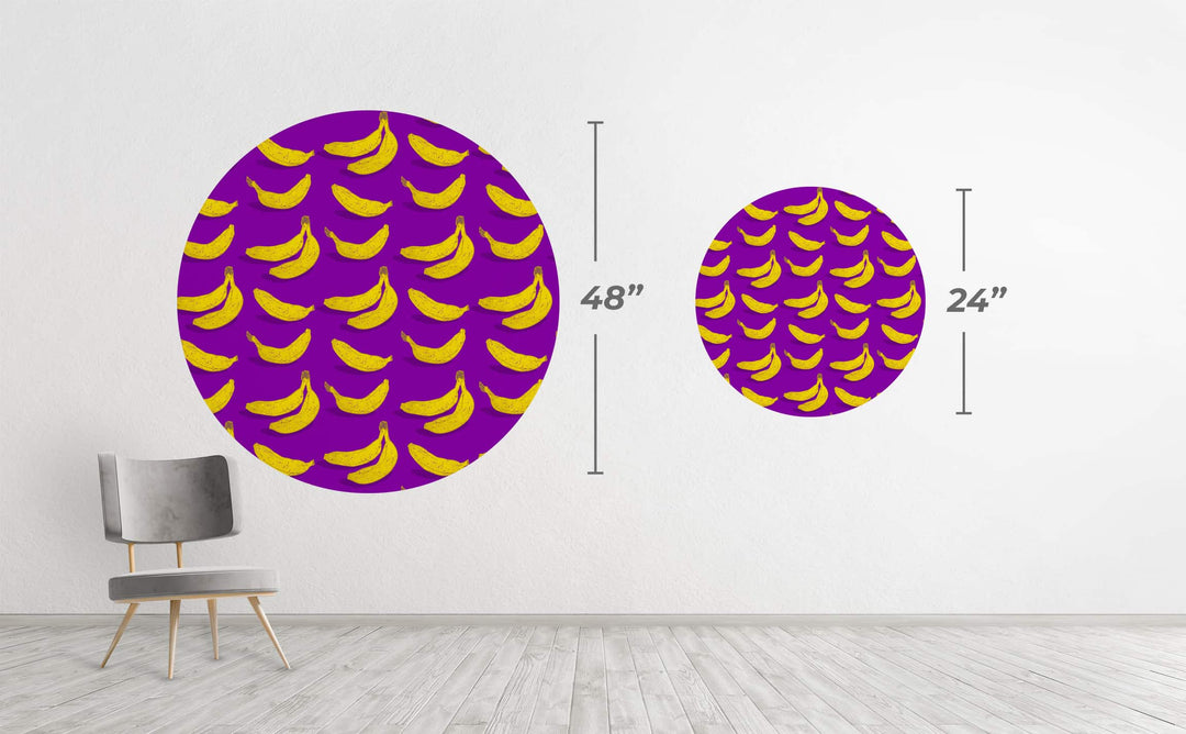 Banana on Purple Circle Wall Decal by Walls Need Love┬«