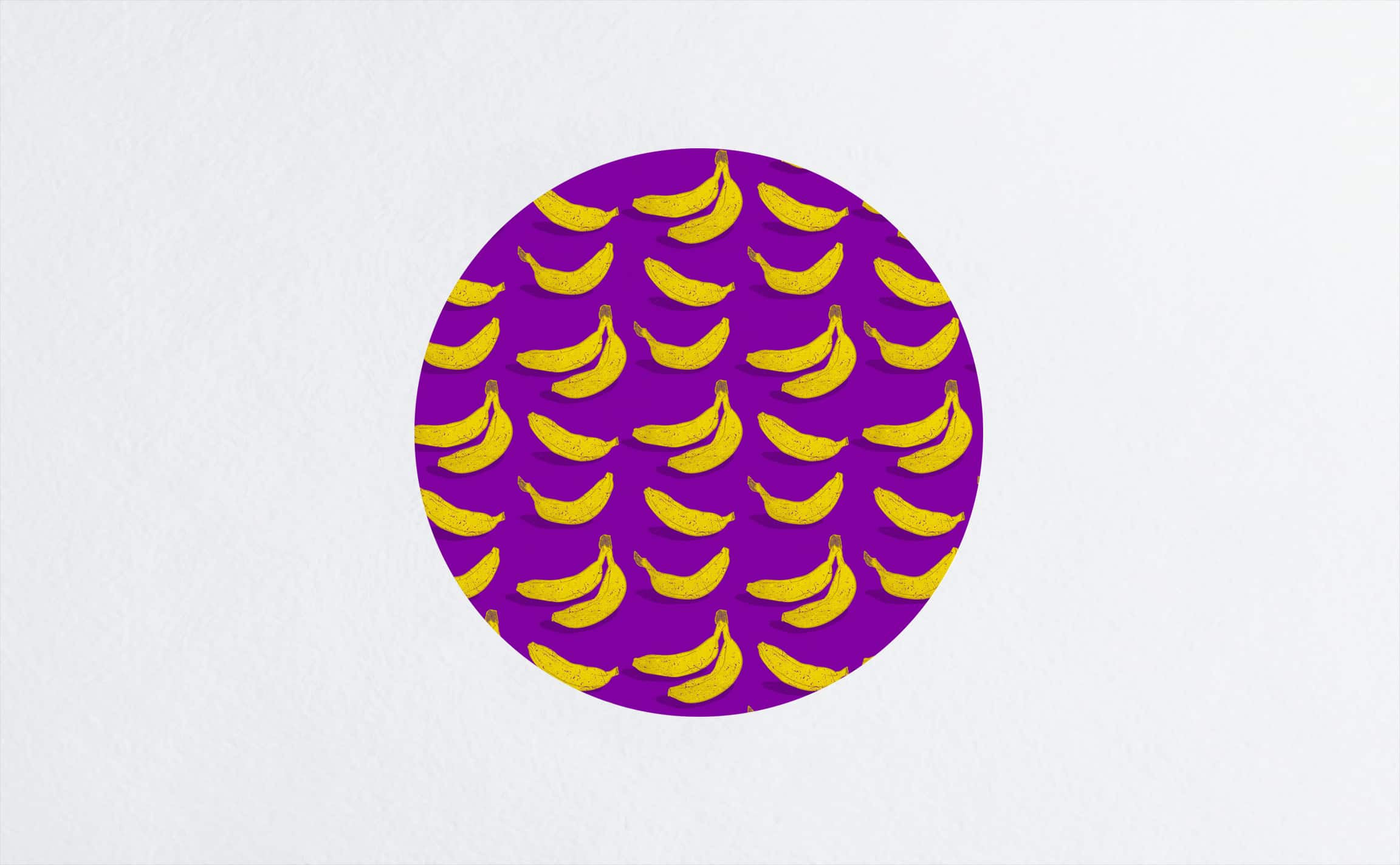 Banana on Purple Circle Wall Decal by Walls Need Love┬«