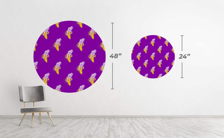 Floral Banana Circle Wall Decal by Walls Need Love┬«