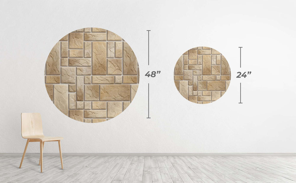 Stone Pattern II Circle Wall Decal by Walls Need Love┬«