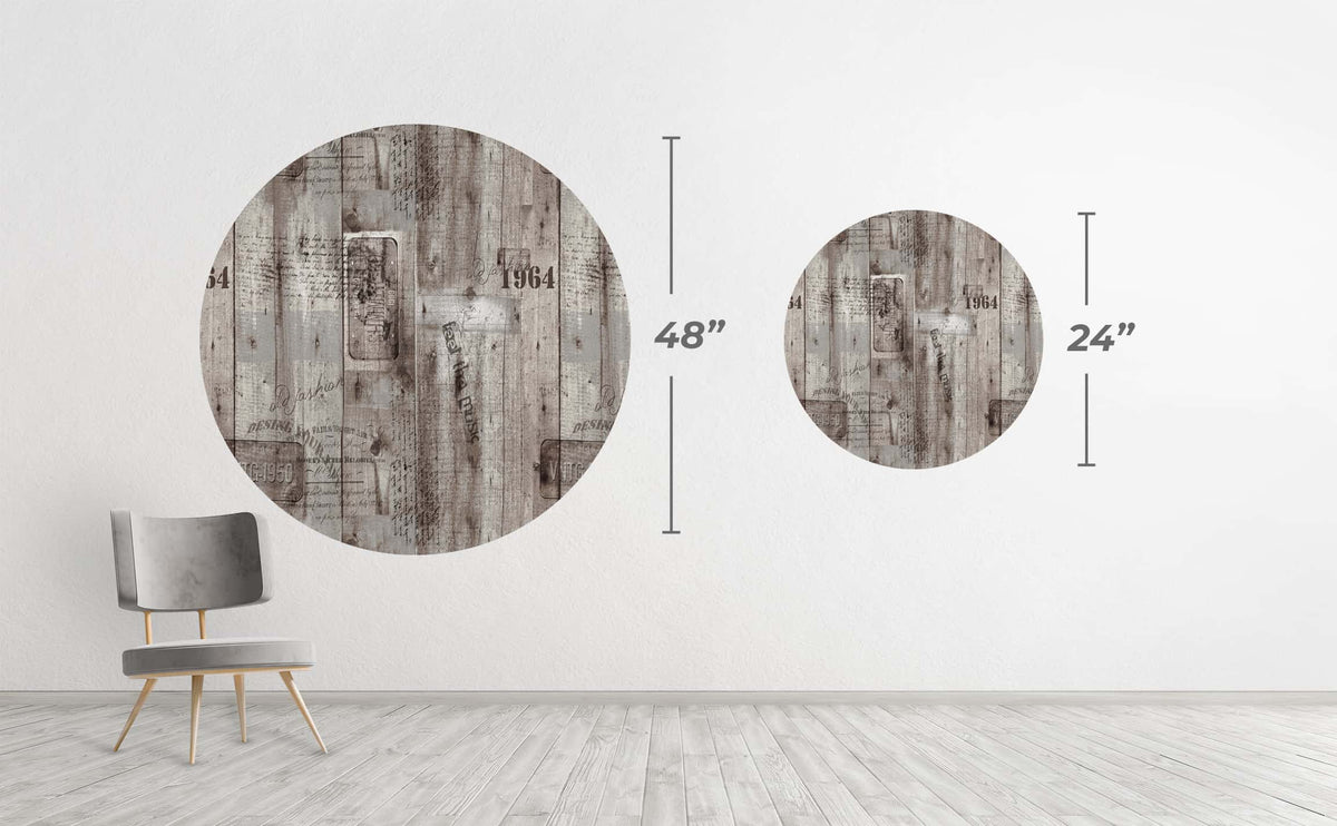 Aged Wood Printing | Circle Wall Decal | WallsNeedLove