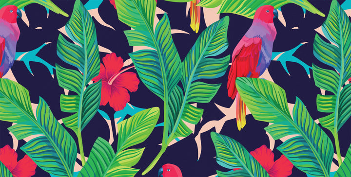 Hidden Parrots wall mural full design | Walls Need Love