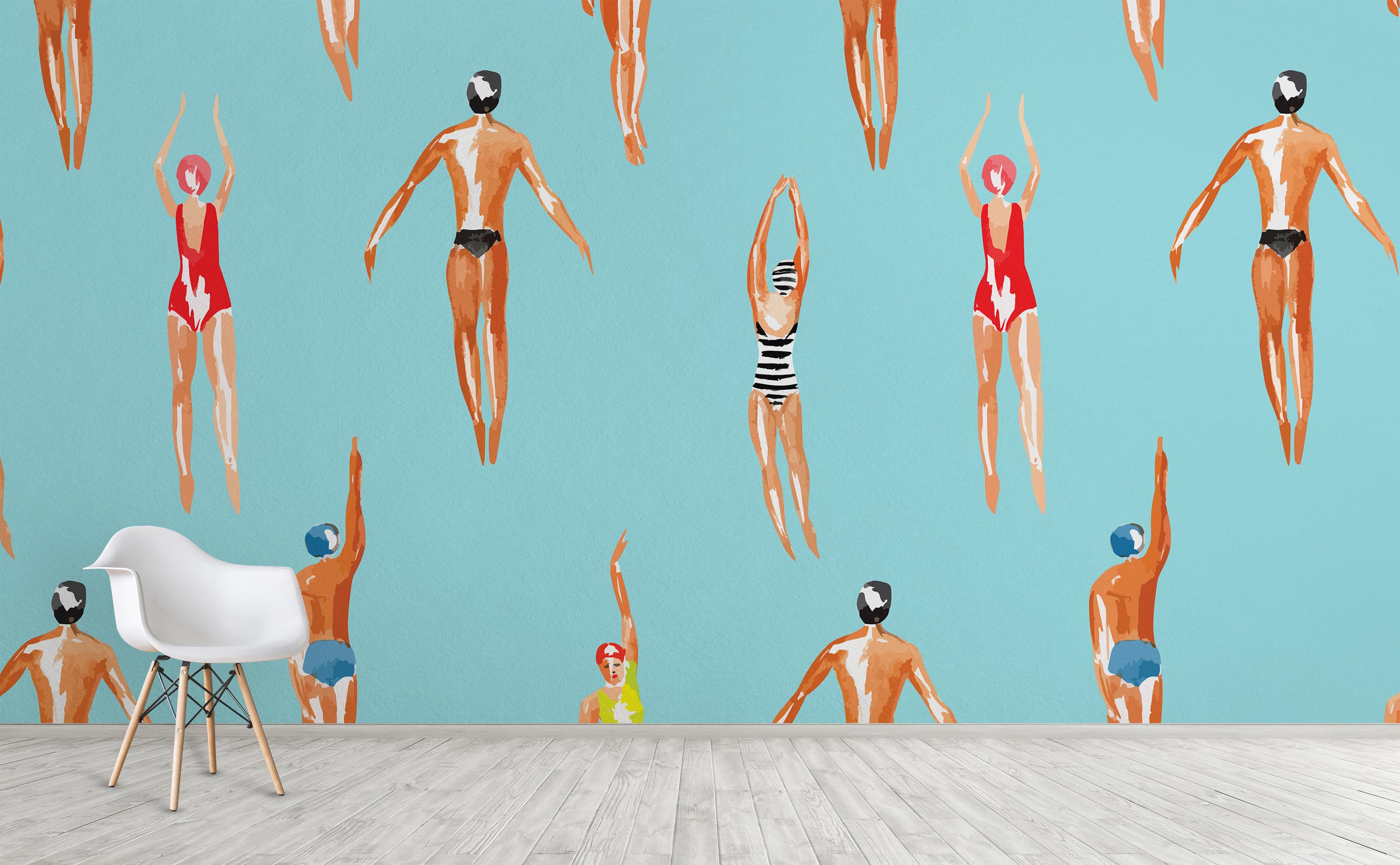 Swimmers Wall Mural by Walls Need Loveﾮ