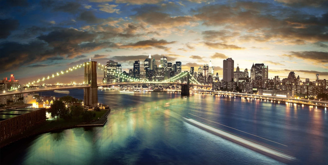 NYC On The Hudson Wall Mural by Walls Need Love®
