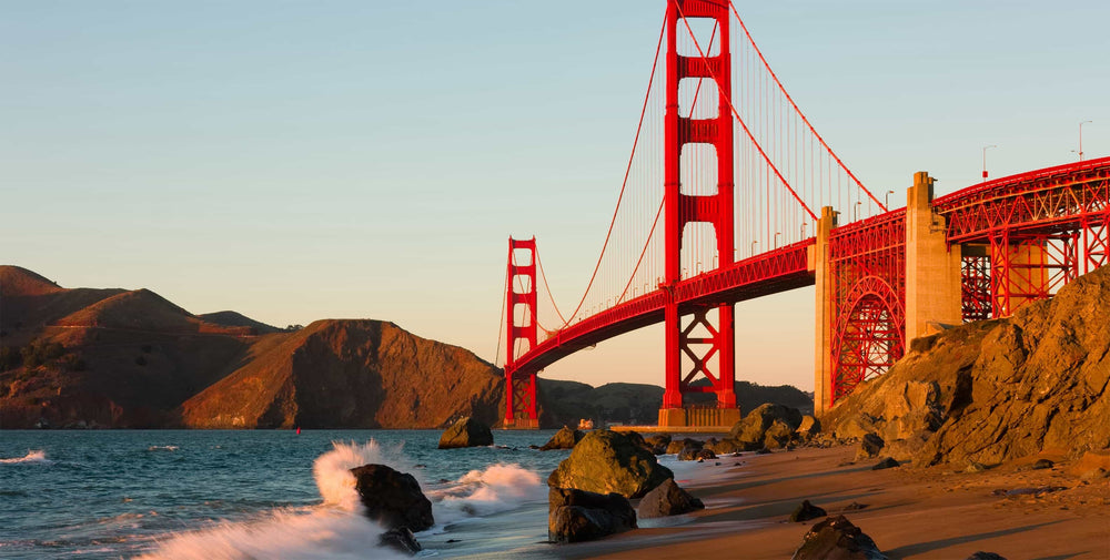 Golden Gate At Sunset Wall Mural by Walls Need Love