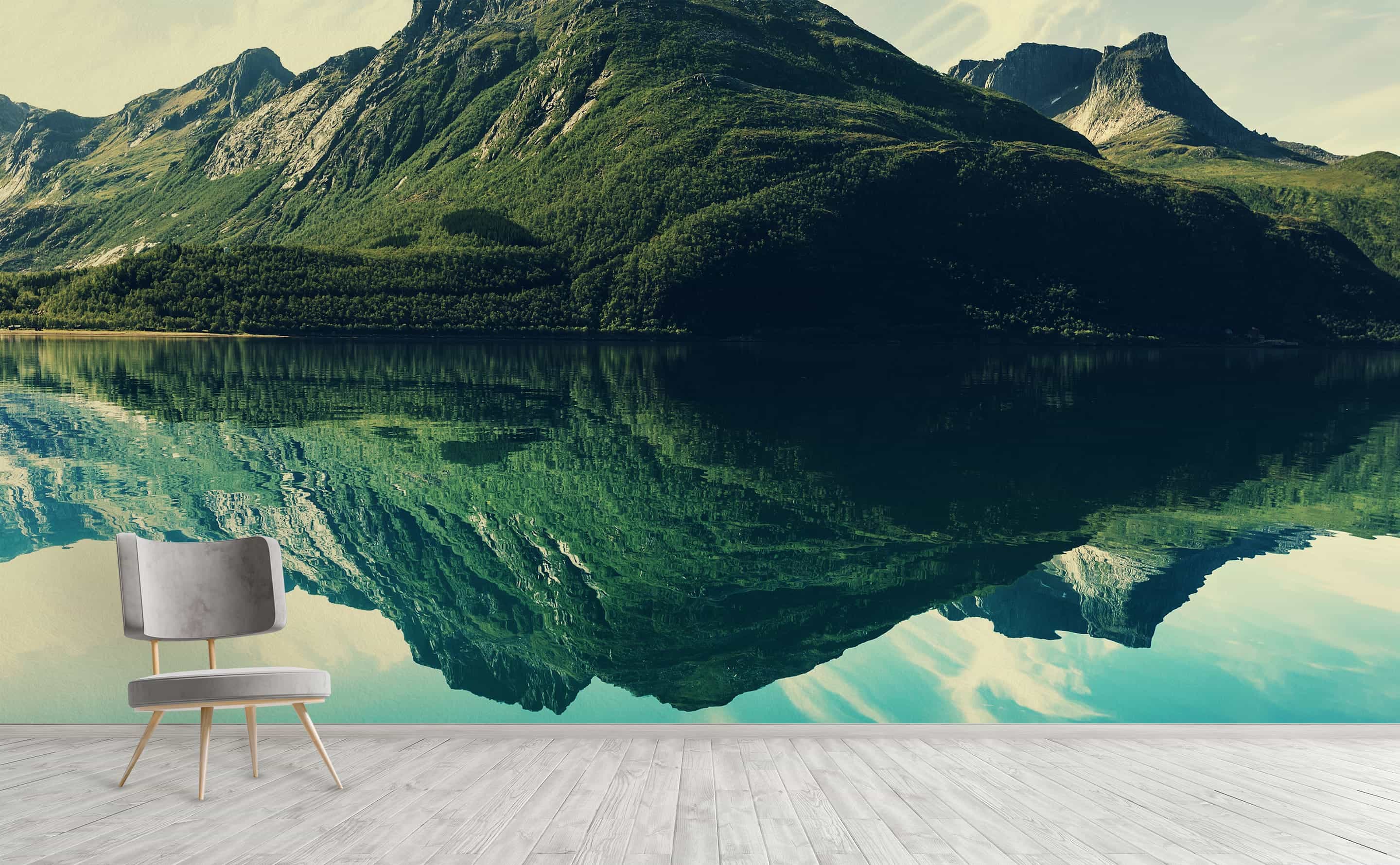 Tranquil Mountain Lake Wall Mural by Walls Need Love®