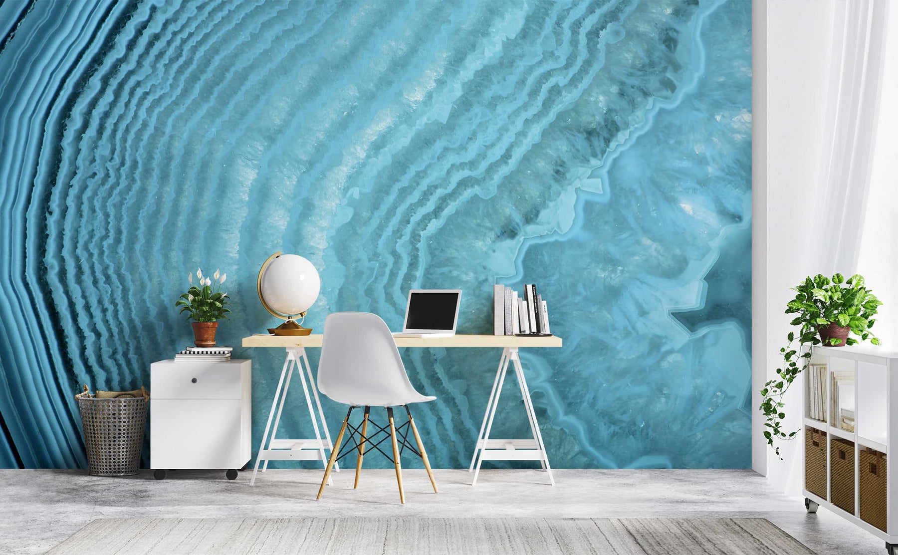 Light blue teal quartz texture Wall Mural | Echo Stone – WallsNeedLove