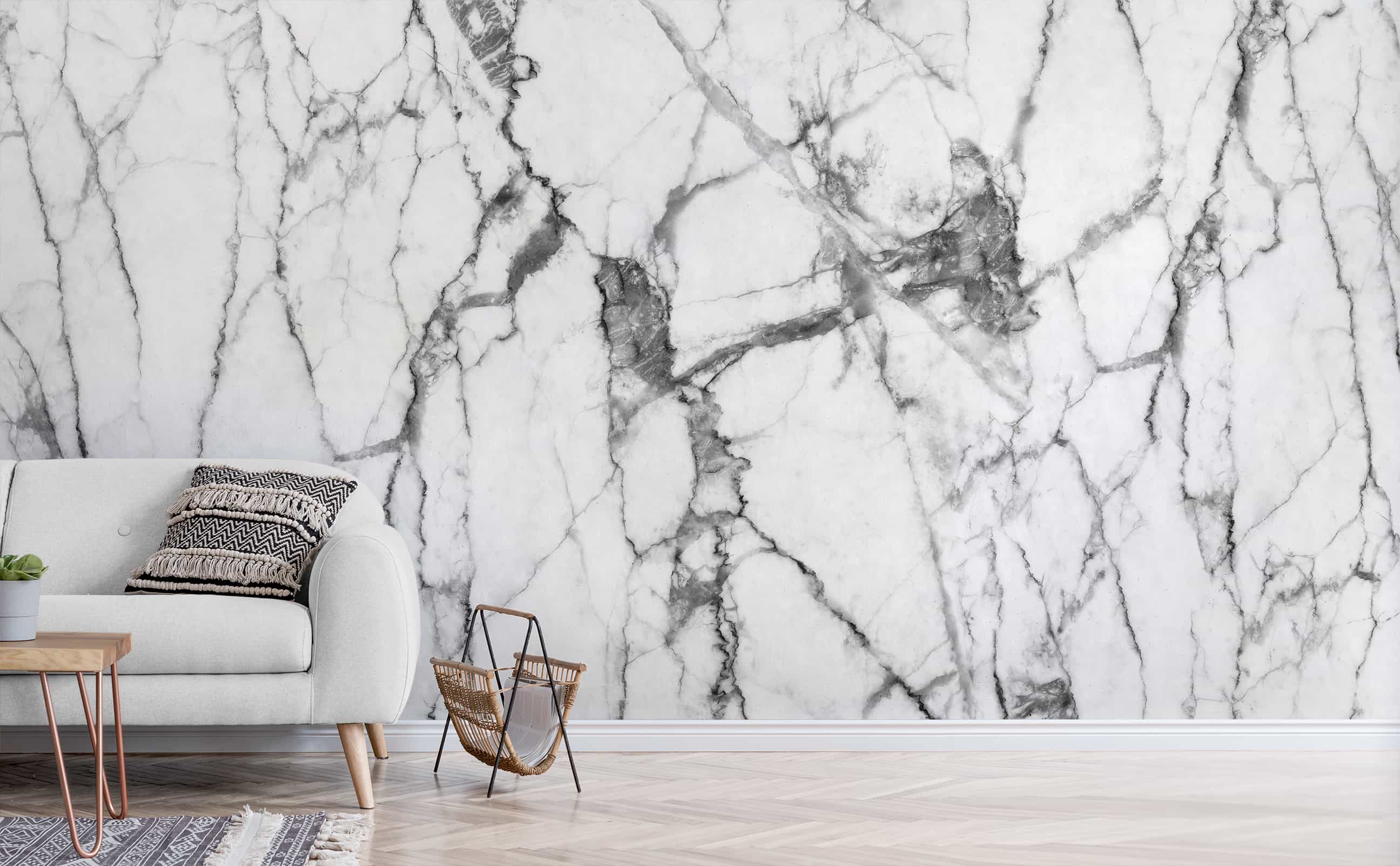 Soft honed gray calacatta marble Wall Mural | Best Dressed